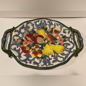 NWT FITZ & FLOYD FLORENTINE FRUIT PLATTER.